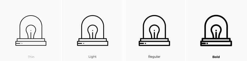 flasher icon. Thin, Light, Regular And Bold style design isolated on white background vector