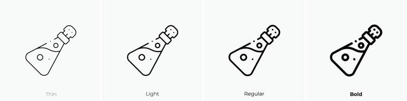 flask icon. Thin, Light, Regular And Bold style design isolated on white background vector