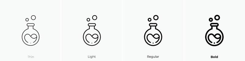flask icon. Thin, Light, Regular And Bold style design isolated on white background vector