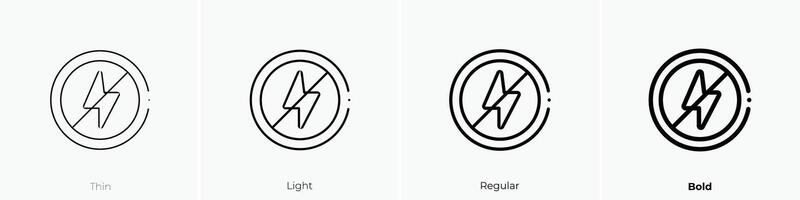flash icon. Thin, Light, Regular And Bold style design isolated on white background vector