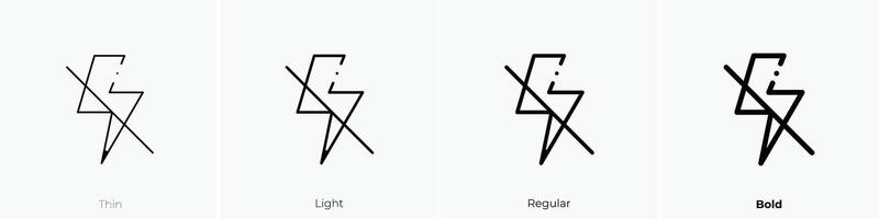 flash off icon. Thin, Light, Regular And Bold style design isolated on white background vector