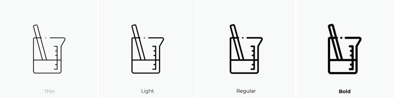 flask icon. Thin, Light, Regular And Bold style design isolated on white background vector