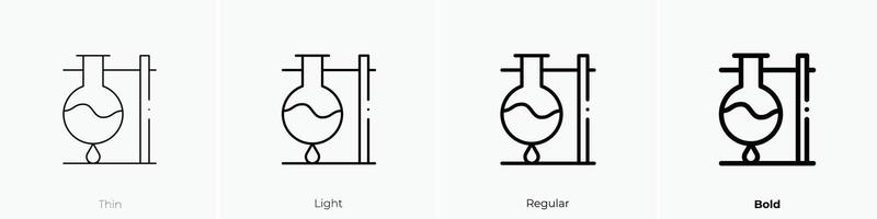flasks icon. Thin, Light, Regular And Bold style design isolated on white background vector