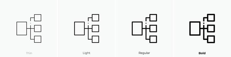 flow chart icon. Thin, Light, Regular And Bold style design isolated on white background vector