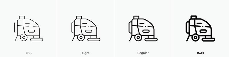 floor scrubber icon. Thin, Light, Regular And Bold style design isolated on white background vector