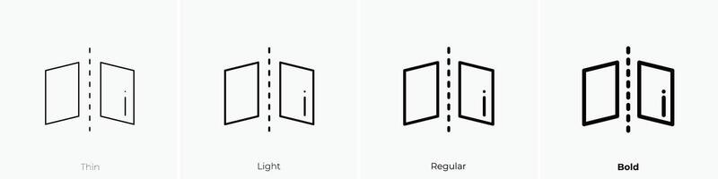 flip icon. Thin, Light, Regular And Bold style design isolated on white background vector
