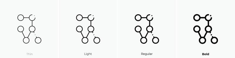 flow chart icon. Thin, Light, Regular And Bold style design isolated on white background vector
