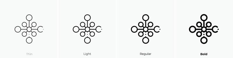 flow chart icon. Thin, Light, Regular And Bold style design isolated on white background vector