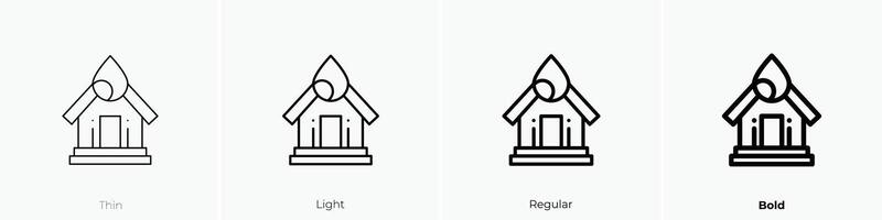 flood icon. Thin, Light, Regular And Bold style design isolated on white background vector