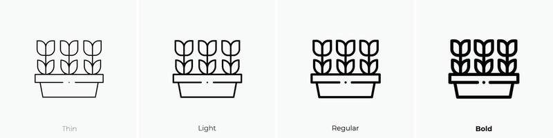 flower pot icon. Thin, Light, Regular And Bold style design isolated on white background vector