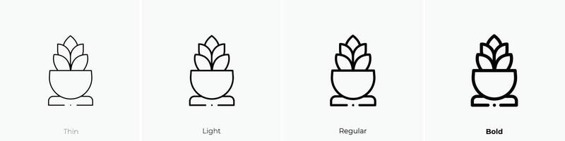 flower pot icon. Thin, Light, Regular And Bold style design isolated on white background vector