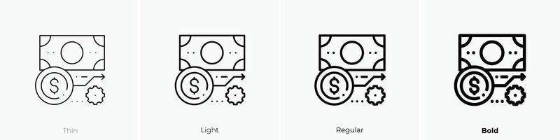 flow icon. Thin, Light, Regular And Bold style design isolated on white background vector