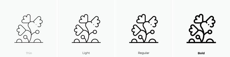 flower icon. Thin, Light, Regular And Bold style design isolated on white background vector
