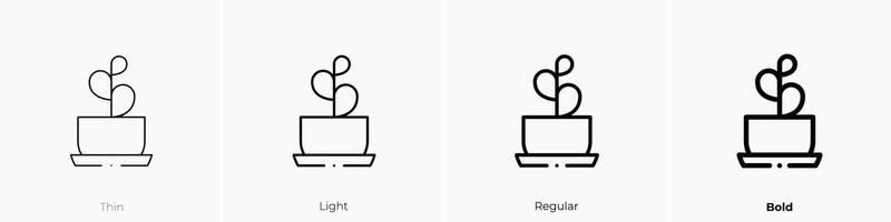 flower pot icon. Thin, Light, Regular And Bold style design isolated on white background vector