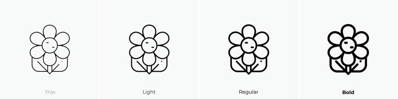 flower icon. Thin, Light, Regular And Bold style design isolated on white background vector
