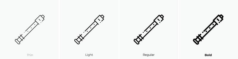 flute icon. Thin, Light, Regular And Bold style design isolated on white background vector