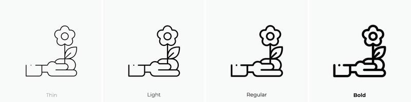 flower icon. Thin, Light, Regular And Bold style design isolated on white background vector