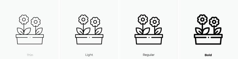 flowers icon. Thin, Light, Regular And Bold style design isolated on white background vector