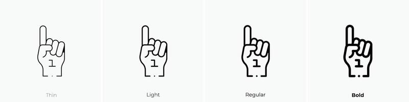foam hand icon. Thin, Light, Regular And Bold style design isolated on white background vector