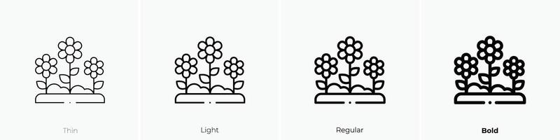 flowers icon. Thin, Light, Regular And Bold style design isolated on white background vector