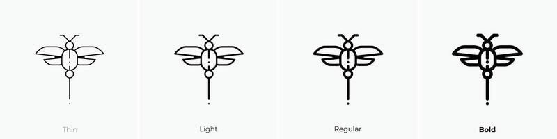 fly icon. Thin, Light, Regular And Bold style design isolated on white background vector