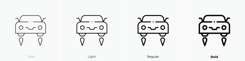 flying car icon. Thin, Light, Regular And Bold style design isolated on white background vector