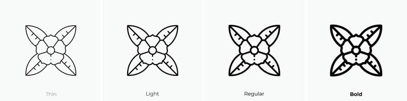 flower icon. Thin, Light, Regular And Bold style design isolated on white background vector