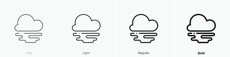 fog icon. Thin, Light, Regular And Bold style design isolated on white background vector