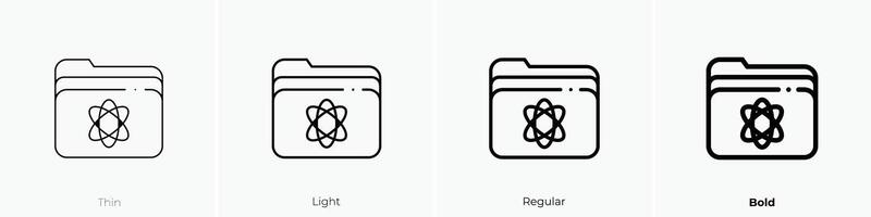 folder icon. Thin, Light, Regular And Bold style design isolated on white background vector