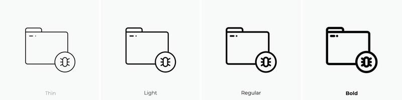 folder icon. Thin, Light, Regular And Bold style design isolated on white background vector
