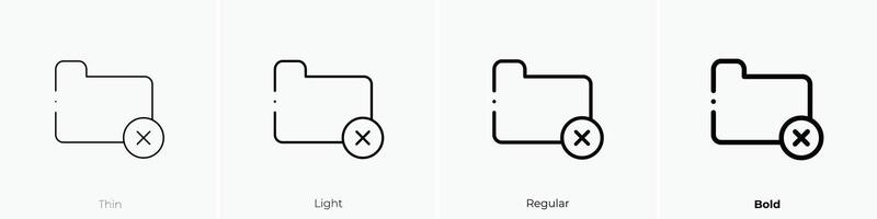 folder icon. Thin, Light, Regular And Bold style design isolated on white background vector