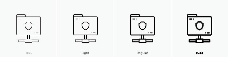 folder icon. Thin, Light, Regular And Bold style design isolated on white background vector