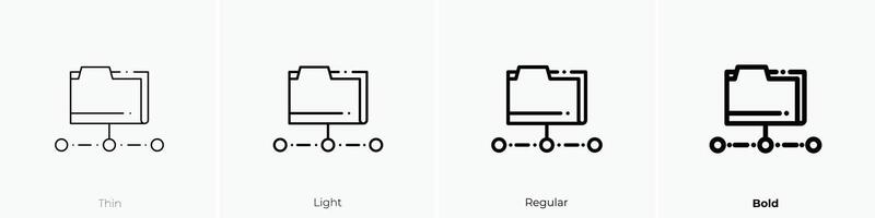 folder icon. Thin, Light, Regular And Bold style design isolated on white background vector