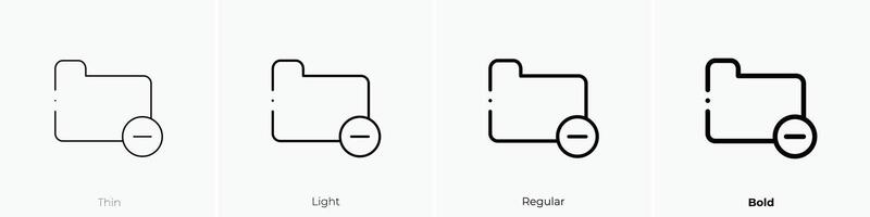 folder icon. Thin, Light, Regular And Bold style design isolated on white background vector