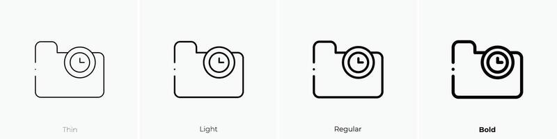 folder icon. Thin, Light, Regular And Bold style design isolated on white background vector