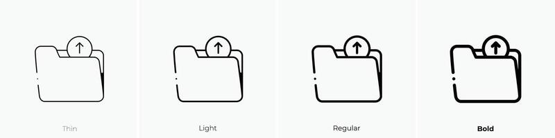 folder icon. Thin, Light, Regular And Bold style design isolated on white background vector