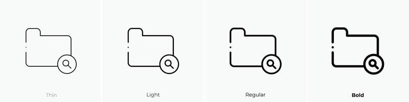 folder icon. Thin, Light, Regular And Bold style design isolated on white background vector
