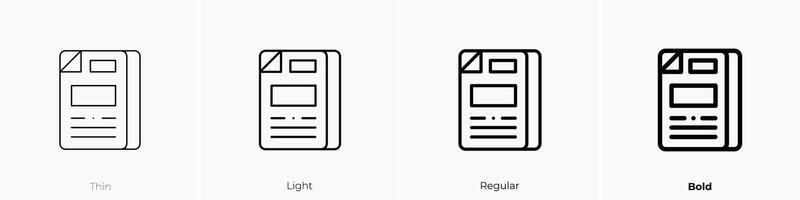 folder icon. Thin, Light, Regular And Bold style design isolated on white background vector