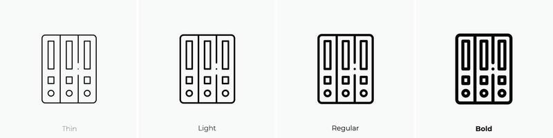 folders icon. Thin, Light, Regular And Bold style design isolated on white background vector