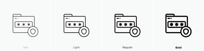 folder icon. Thin, Light, Regular And Bold style design isolated on white background vector