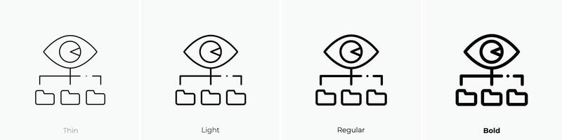 folder icon. Thin, Light, Regular And Bold style design isolated on white background vector