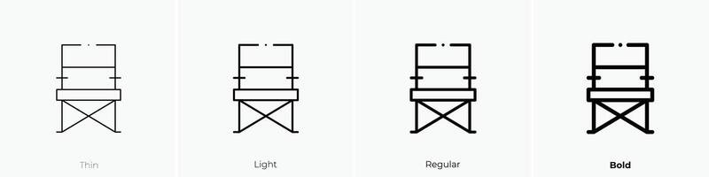 folding chair icon. Thin, Light, Regular And Bold style design isolated on white background vector