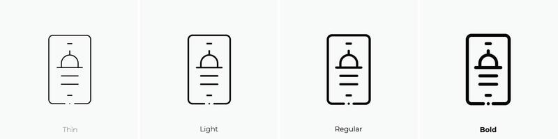 food delivery icon. Thin, Light, Regular And Bold style design isolated on white background vector