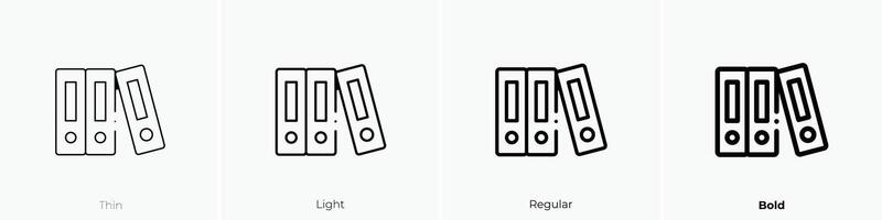 folders icon. Thin, Light, Regular And Bold style design isolated on white background vector