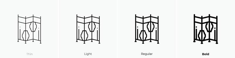 folding screen icon. Thin, Light, Regular And Bold style design isolated on white background vector