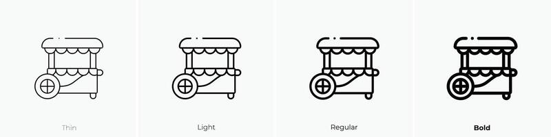 food cart icon. Thin, Light, Regular And Bold style design isolated on white background vector