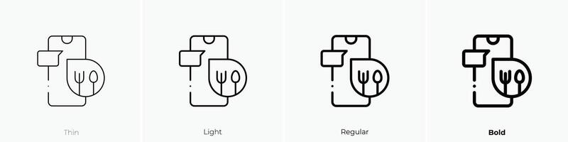 food app icon. Thin, Light, Regular And Bold style design isolated on white background vector