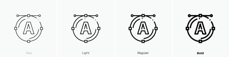 font icon. Thin, Light, Regular And Bold style design isolated on white background vector