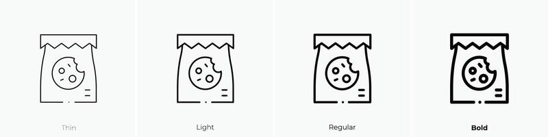 food package icon. Thin, Light, Regular And Bold style design isolated on white background vector