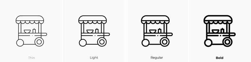 food stall icon. Thin, Light, Regular And Bold style design isolated on white background vector